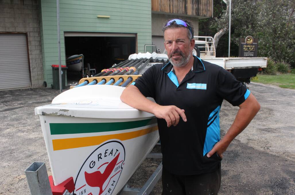 Up to the task: Pambula rower Andrew Holt is eyeing off his 11th appearance in the George Bass Surf Marathon next week. 