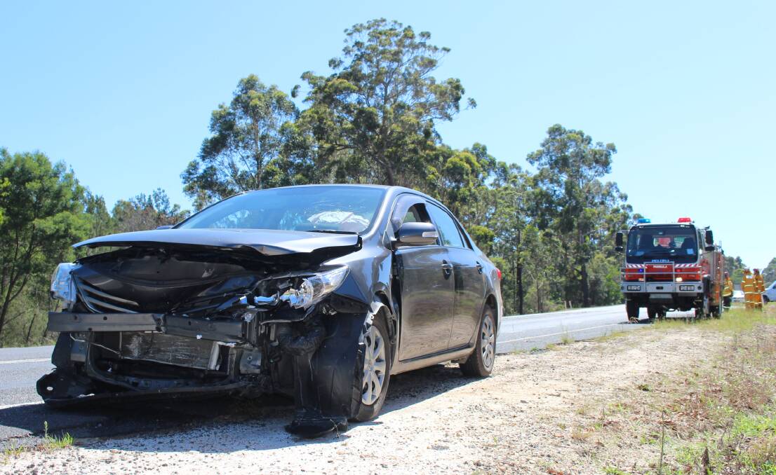 Male driver's sedan after the collision on Monday 29, January.