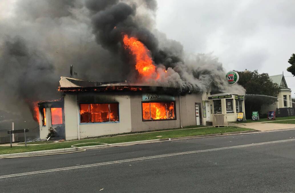 Within ten minutes the building was ablaze, fire services on their way. Photo: Supplied