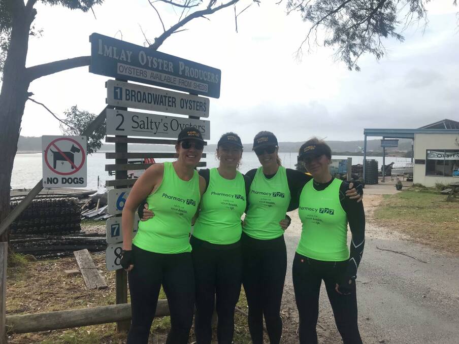 Pambula Women's Veterans crew ready to race in the Club to Pub Marathon. 
