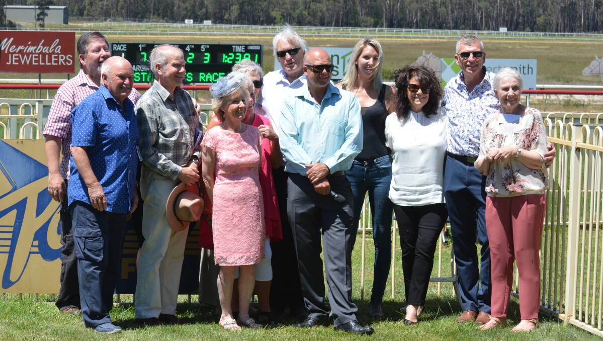 Restaurants Race Day: Eve O'Brien Properties congratulating the winners of race one at the Sapphire Coast Turf Club on Monday.