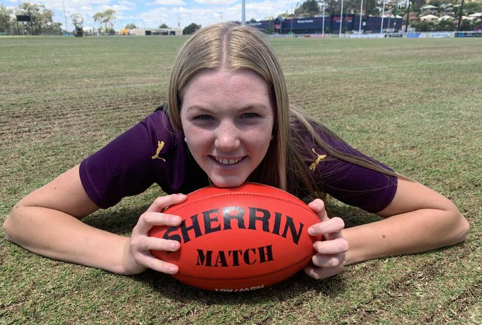 Promising ruck Ally Morphett is one of the players chosen in the Giants Academy female squads. Photo: Jon Tuxworth