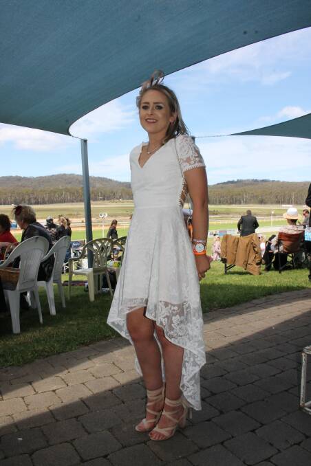 Runner up: Grace Proctor of Pambula turned heads on Melbourne Cup Day in this winning outfit. 