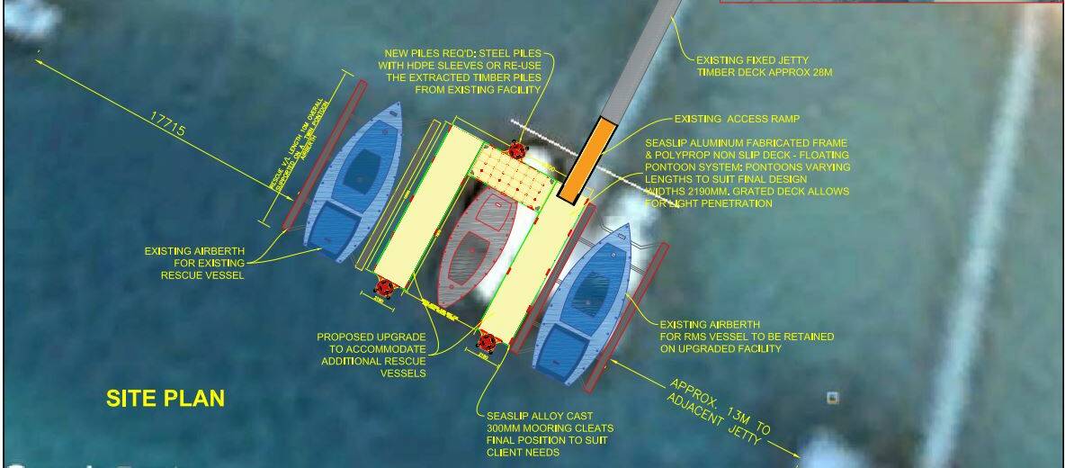 The new wharf proposal for Marine Rescue.