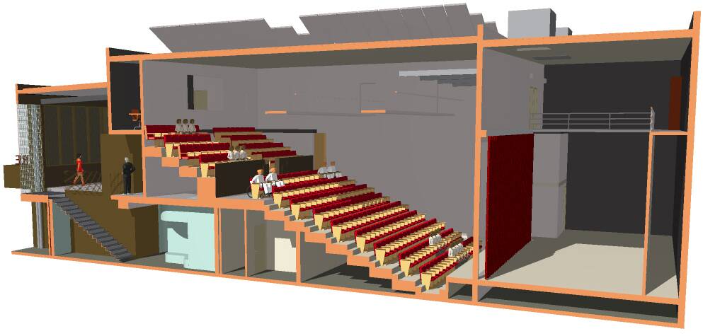 A cut away look at how the theatre will be built.