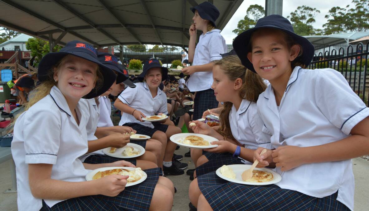 Sweet Recess: Lumen Christ’s hospitality and food technology classes provided the entire school with a feast of pancakes, maple syrup and ice-cream on Shrove Tuesday.  
