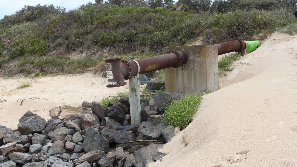 The current beach face outfall which was damaged in a storm in the 1970s and never repaired.