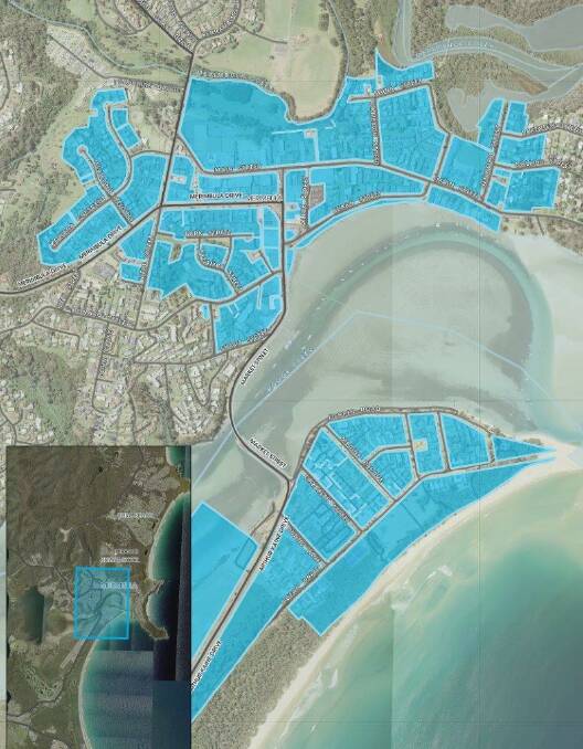 This council map shows the areas of Merimbula that will be impacted by the supply interruption.