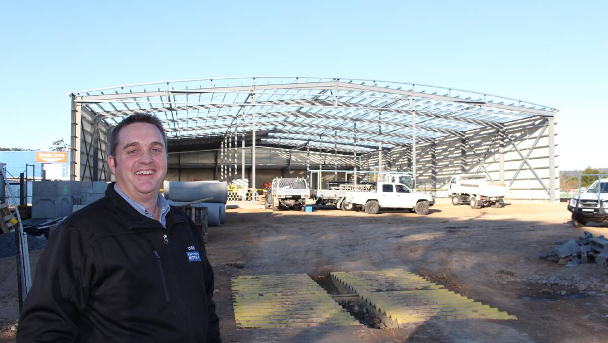 General manager of the Sapphire Coast Mitre 10 store, Chris Flint outside the new extension. 