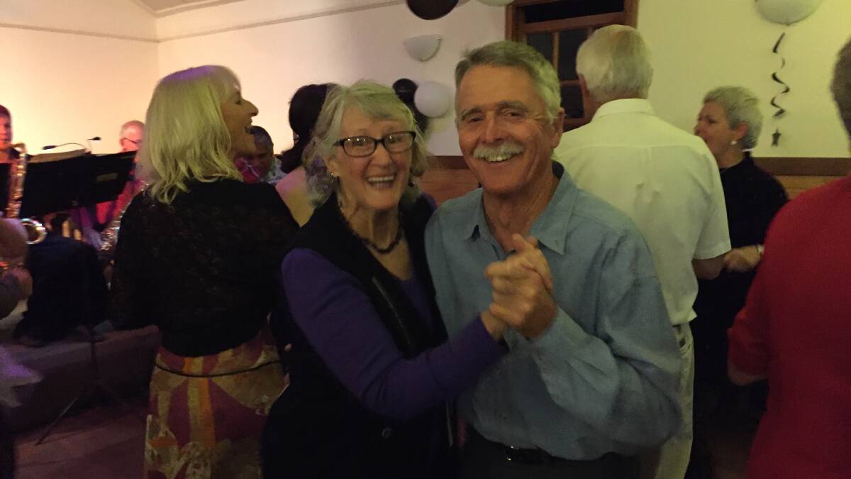 Vicki Bond and Ric Van der Bom enjoying themselves at the Nethercote Hall Deca-Dance on Saturday evening. 