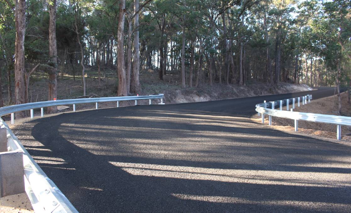 The sharp bend in Nethercote Road is now sealed as part of a project to have an alternative route should the Princes Highway have to close.