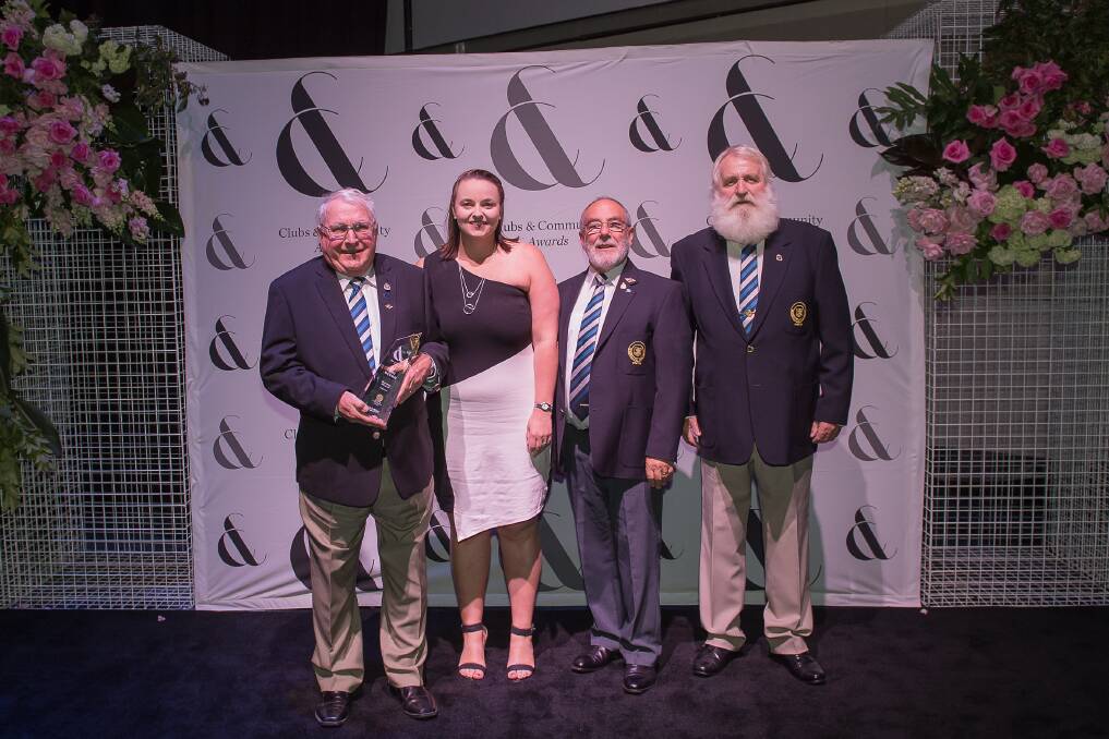 RSL president Graeme Williams, assistant secretary manager Emma Irvin and directors Phil Cheek and Allan Browning with the club’s state award.