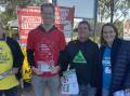 At Pambula Public School where Kristy McBain took 63.93 per cent of the vote on a two candidate preferred basis (from left) Steve Jeffries, Simon Daly, Geoff Ward and Rebecca Fox. Photo Ben Smyth 