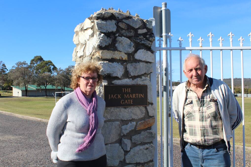 Leonie Kent and Alan George, whose grandfather Jack Martin donated the land used as a sports field in Pambula.