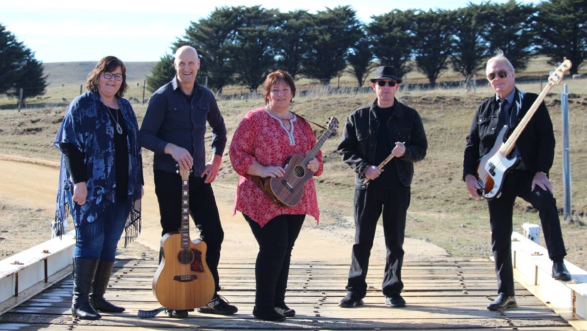 Country Connections: Michelle Russell, Steve Martin, Louise Bowerman, Adam Twyford and Syd Brassington who will be playing at Wolumla Hall.