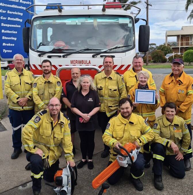 The donation of a new chainsaw and blower has been gratefully received by the Merimbula Rural Fire Service.