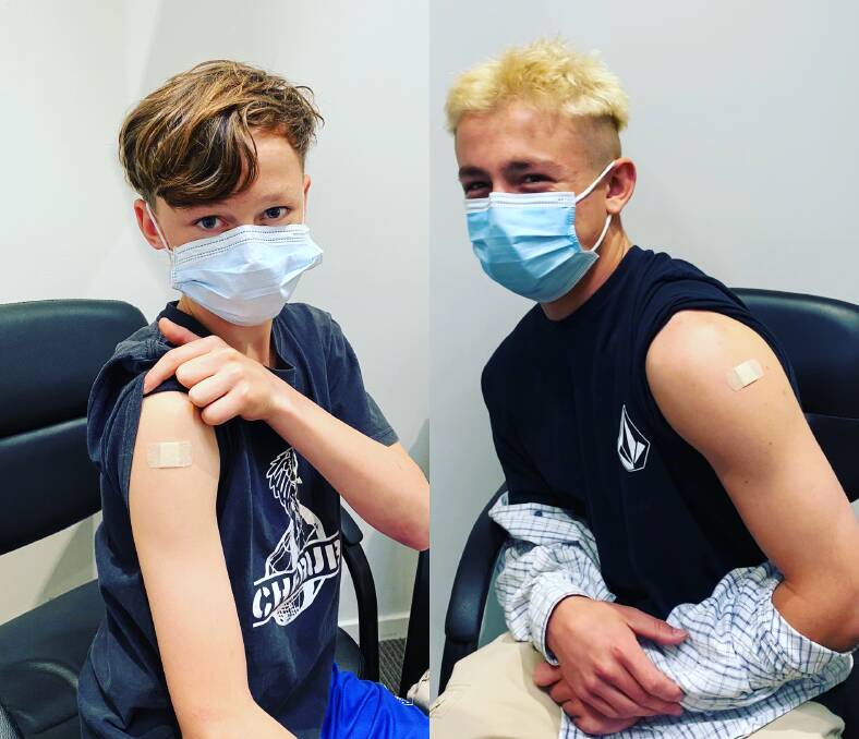 13-year-old Kobi Woods and his brother 15-year-old Nate Woods of Pambula Beach, were quick to get their first COVID vaccinations.