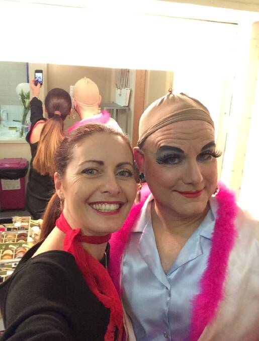 Nominated: Sordid Lives director Amber Little and actor Sandy Glass backstage during the show.  