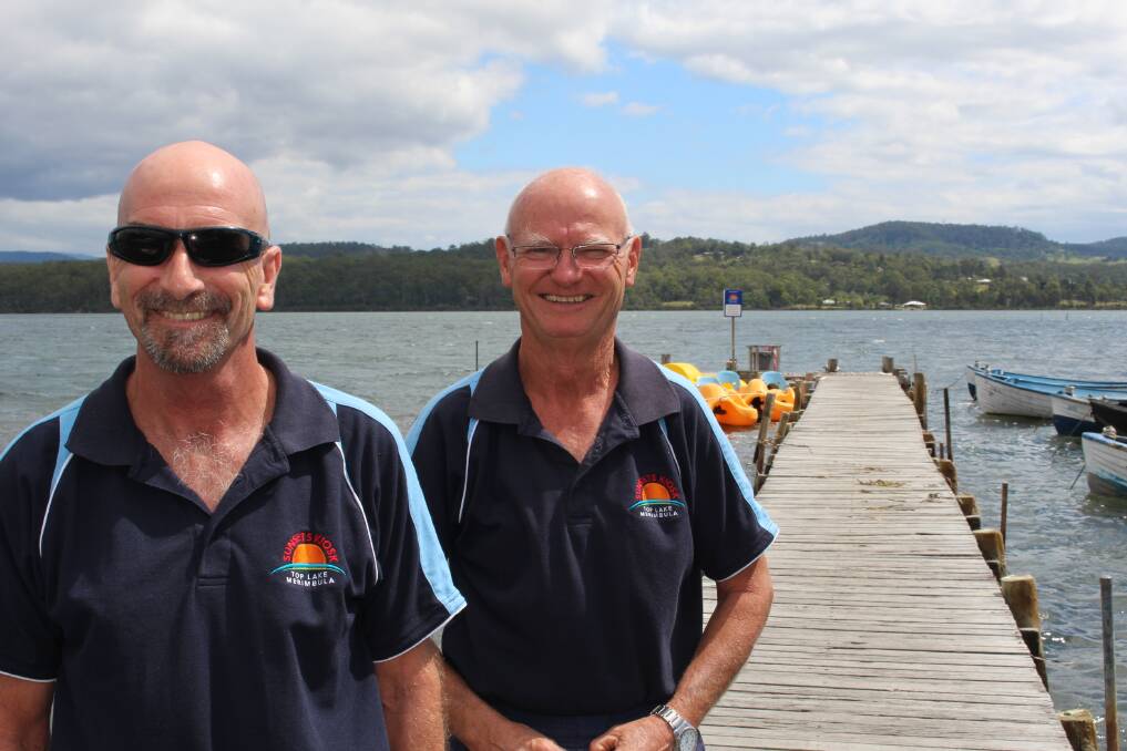 ACCESS ALL AREAS: Robby Robertson and Peter McCarthy at the Top Lake jetty which will become more accessible for a wider range of people in the future.