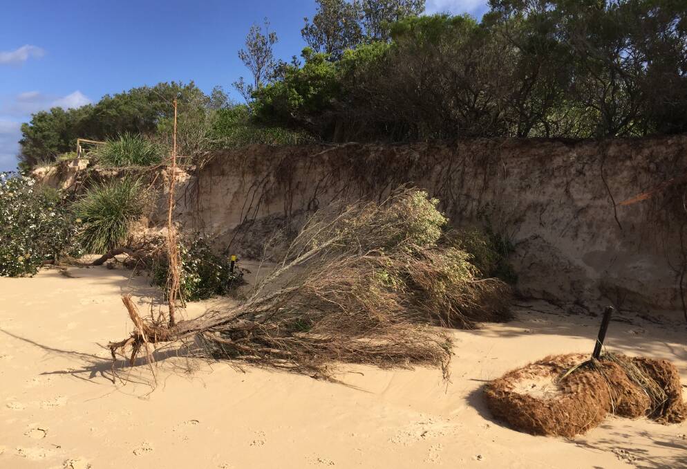 A combination of high tides, hazardous surf and changing conditions has eroded the beach and left debris strewn across the sand.
