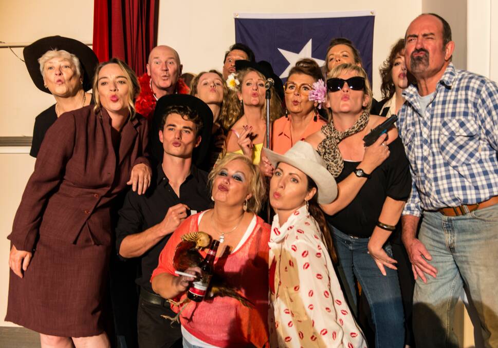 Now y'all come by and see us soon: Cast and crew get in the mood for Sordid Lives, the hilarious black comedy about white trash to be performed by Spectrum Theatre Group at Twyford Hall.