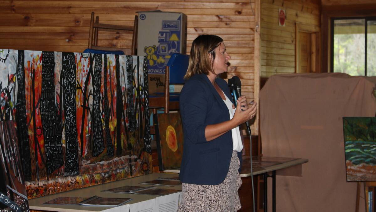 Mayor Kristy McBain speaking at the Towamba meeting.