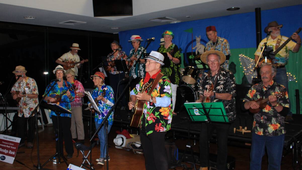 The Wobbles kept the crowd entertained at the Pambula-Merimbula Golf Club's members dinner last week.