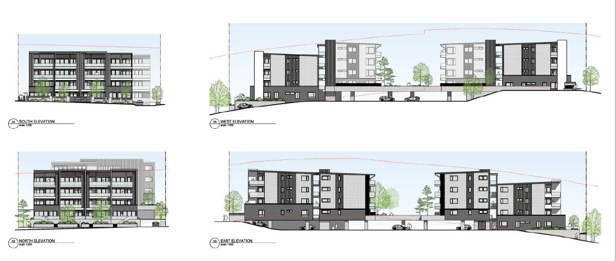 Views of all sides of the proposed units.