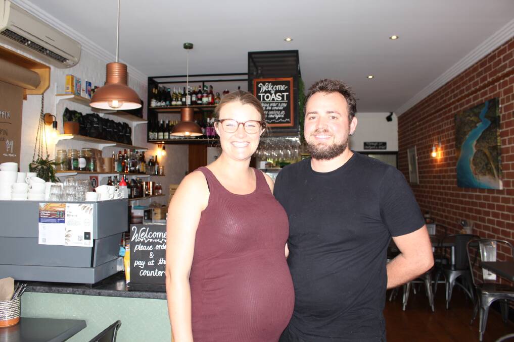 A new business and a baby on the way for Nicky Austin and Ollie Pitcher at Toast in Pambula.