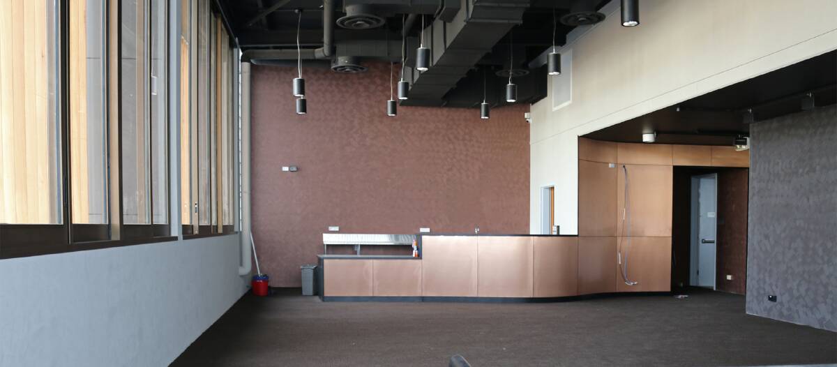 The new lift-accessible theatre foyer and bar area nearing completion at the Theatre Twyford. Photo supplied