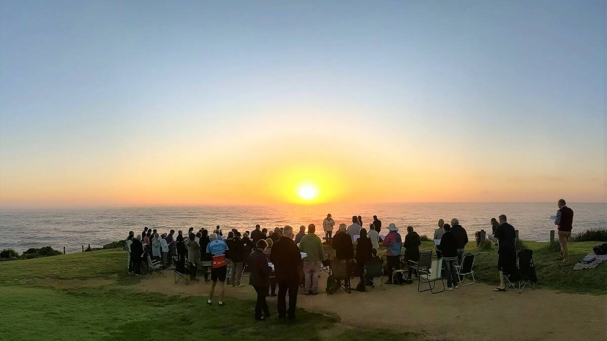 MESSAGE OF HOPE: As the sun rose on Easter Sunday morning over 80 people gathered at Short Point, for a combined churches service.