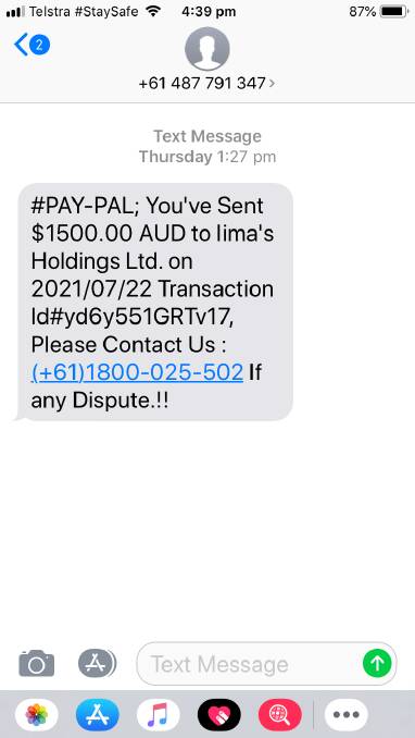 Be aware of scam messages on your phone.