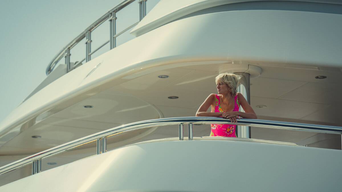 In the pink aboard the yacht. Picture by Daniel Escale/Netflix
