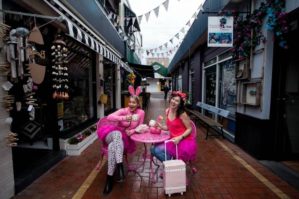Pink Explosion coming right up : Tania Dwyer and Deanna Reynold's have dusted off their tutus and plan to paint the town pink.Photo: Rachel Mounsey