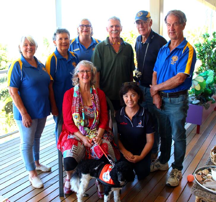 The Pambula-Merimbula Lions Club with Vicki Bond and Australian Lions Hearing Dogs Trainer Jo Gale