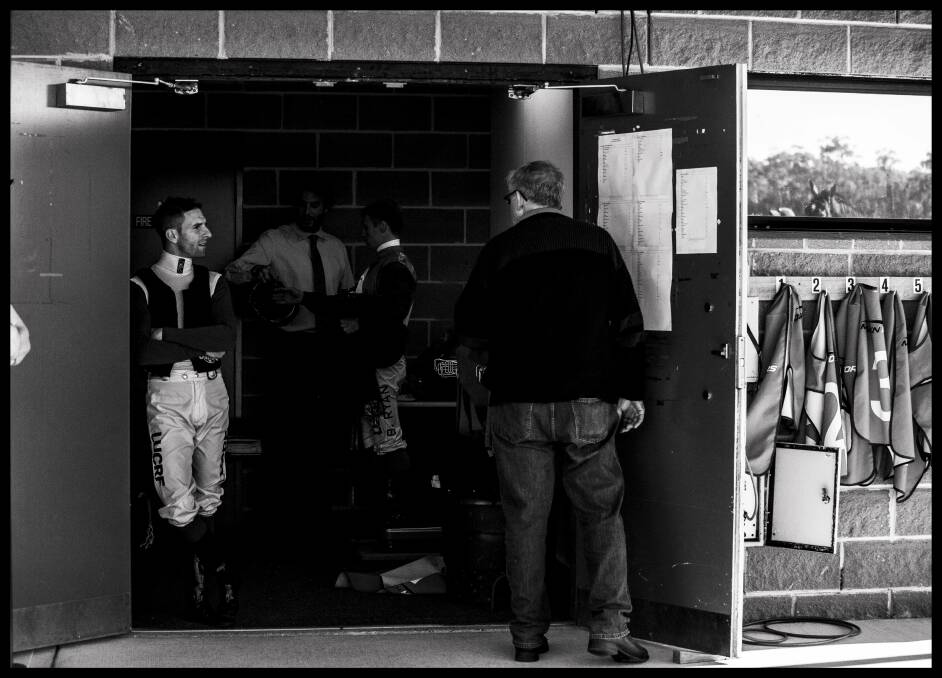 The weigh in room. A jockey waits outside while a Race Steward conducts the weigh in. Photo: Rachel Mounsey