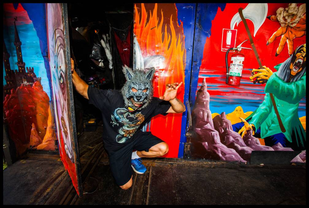 Temple of Doom's Werewolf comes out from behind the doors. Photo: Rachel Mounsey