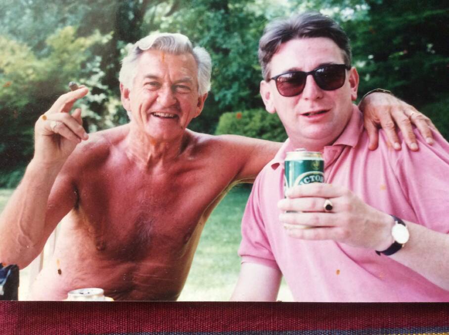 MEMORIES OF GOOD TIMES: Taken in the late 1980s, this picture shows Bob Hawke and Peter Logue, who would grow to be good friends. 