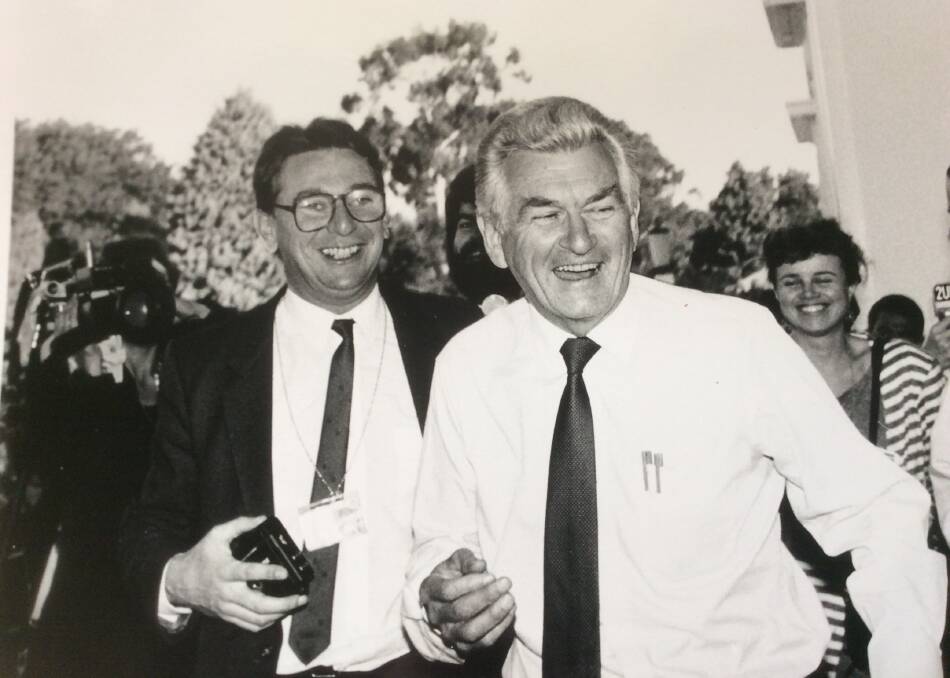 MEMORIES OF GOOD TIMES: Taken in the late 1980s, this picture shows Peter Logue and Bob Hawke, who would grow to be good friends. 