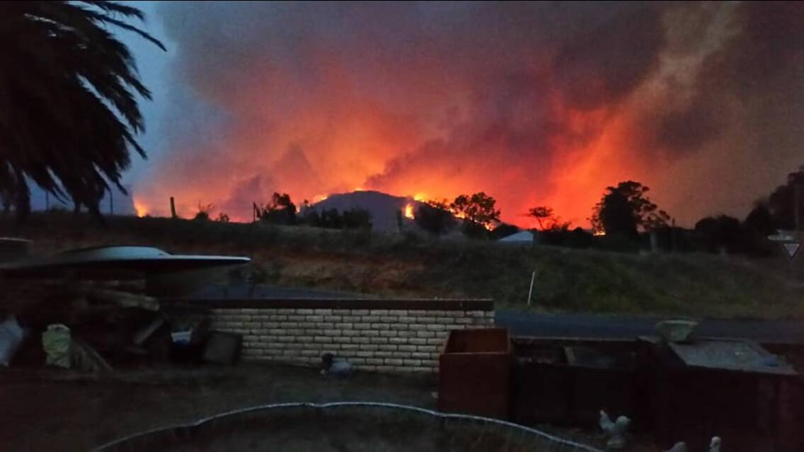 The fire burns near Bemboka earlier in January. Picture: Belinda French