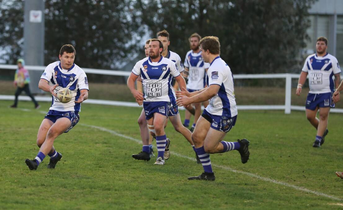 Jack McGuire sends a pass down the line during the Merimbula-Pambula Bulldogs' win over the Batemans Bay Tigers earlier this year.