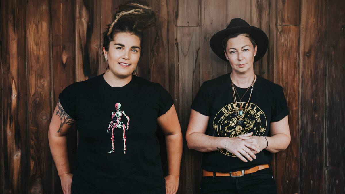 INDIE POP ROCKERS: This Way North's Leisha Jungalwalla and Cat Leahy will perform at the Candelo Village Festival and run Sass the Patriarchy. Picture: Megan Kemshead