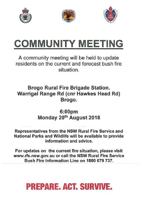 Bushfire meeting to be held at Brogo