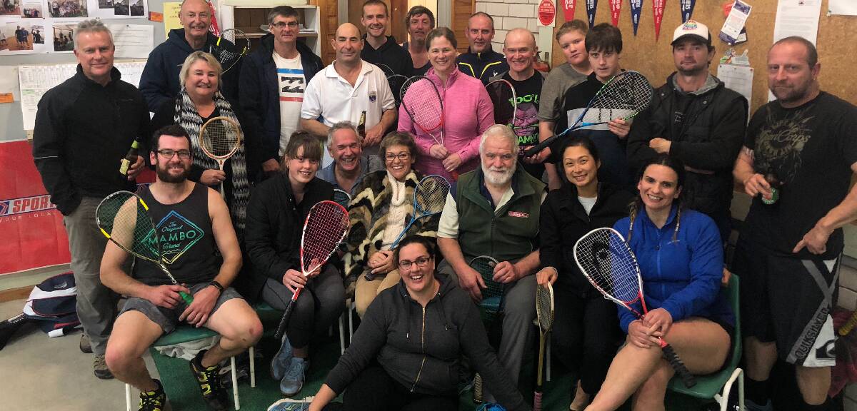 On court: Players and supporters enjoying some close final games in the last round of the Merimbula autumn squash competition. 