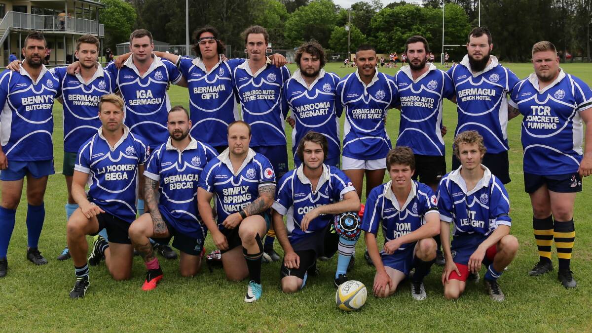 The Bermagui-Cobargo Sharks who reformed and captured the shield at a rugby gala day on Saturday. 