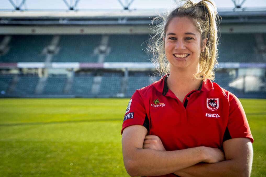 Going for it: Kezie Apps will line up for the women's State of Origin this month after surgery earlier this year meant she missed the Commonwealth Games. 