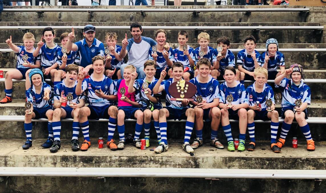 Some of the Bulldogs with the under 12s premiership last weekend. 