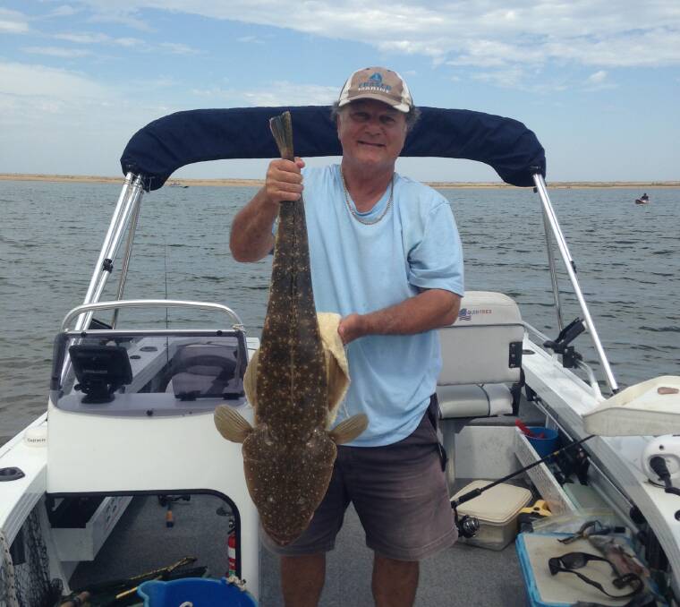 Top catch: Tura Beach angler Leon Leondiou shows a magnificent 92cm dusky flathead captured in a local estuary. The club’s annual “Dusky Dash for Cash” dusky flathead competition is on the weekend of March 17-18.