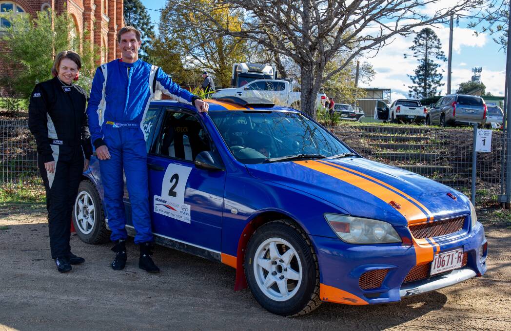 Bryan Van Eck with co-driver Lizzy Ferme and their Toyota Altezza ahead of hitting the course on Saturday. 