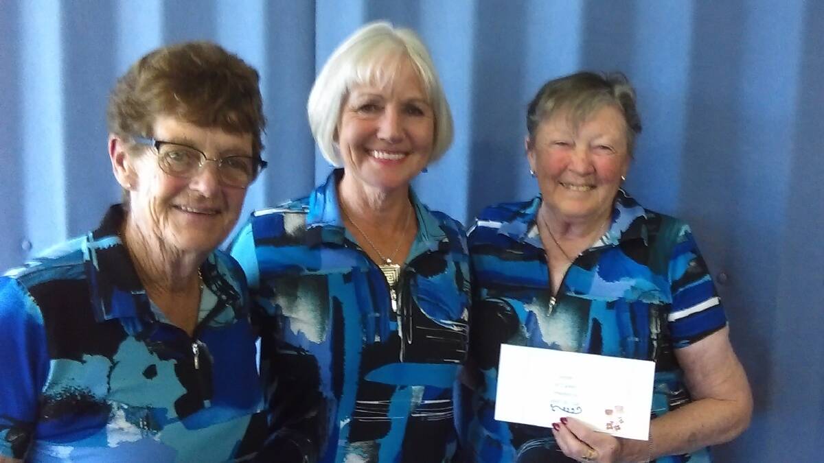 Podium getters: Tura ladies Open nett division winners are Ruth Thompson, Davina Pickering and Rose Amos. Picture: supplied. 